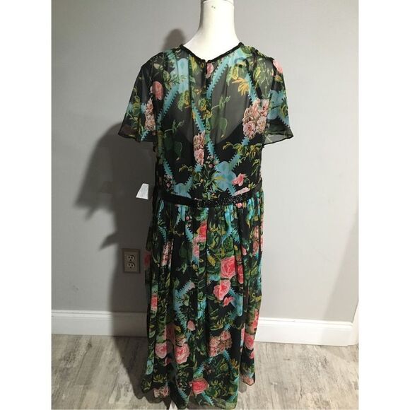 Mac Duggal Floral Midi Dress Size 12 - Picture 4 of 5